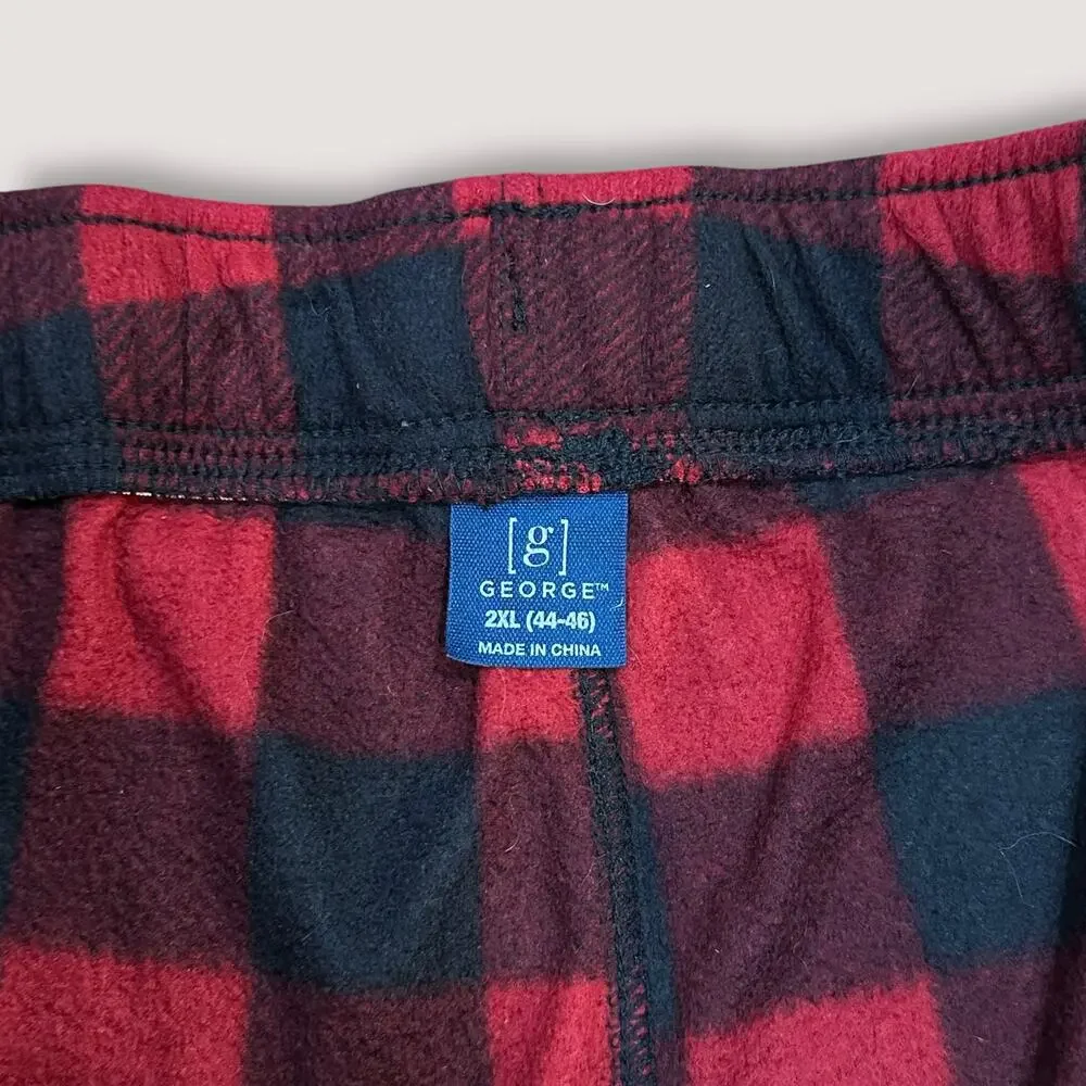 George Men’s Red & Black Buffalo Plaid Pajama Pants - Size 2XL (44–46)